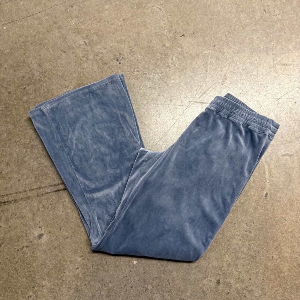 Hollister Velour Flare Pants Blue Ultra High-Rise Lounge Large